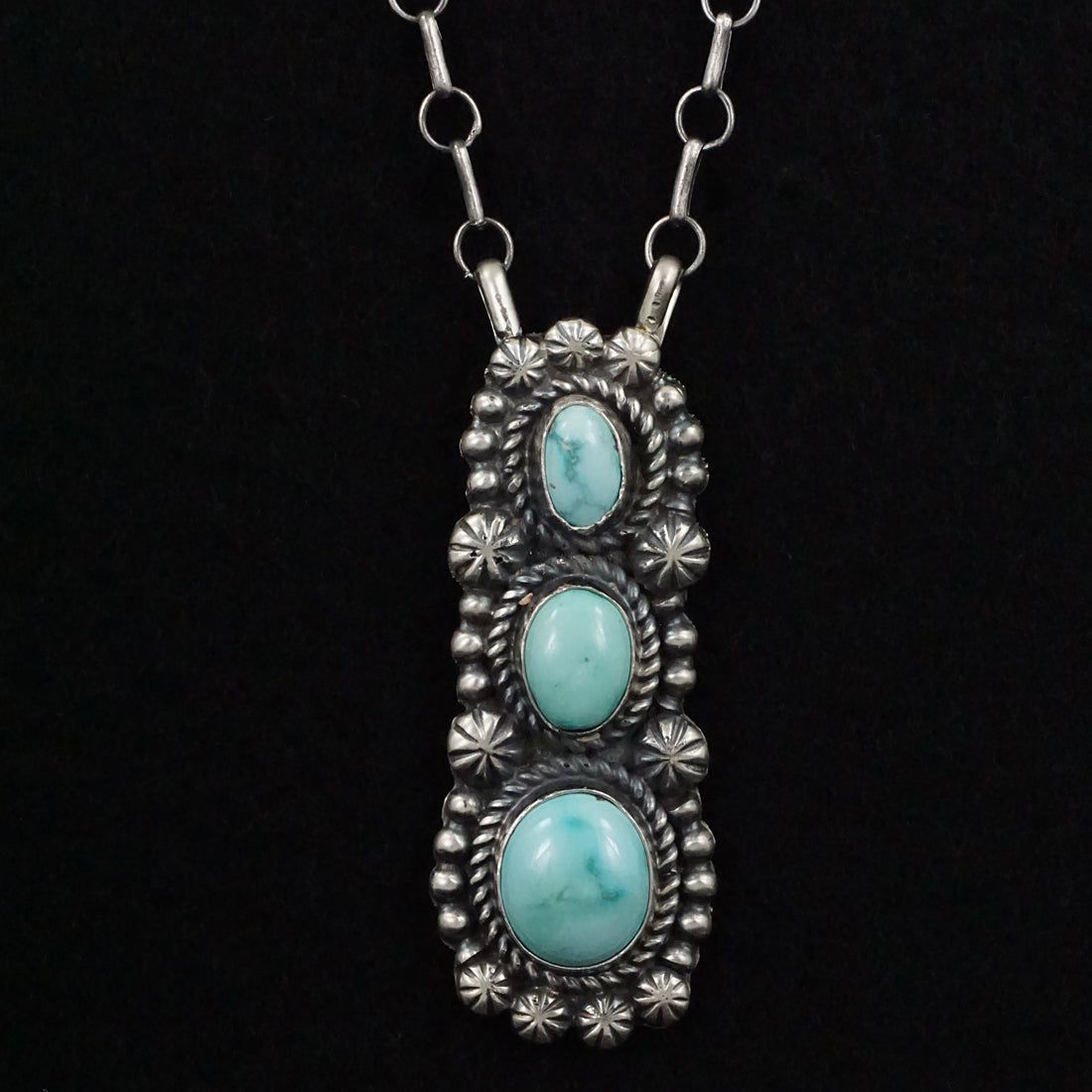 Jeff James Turquoise & Sterling Silver Necklace