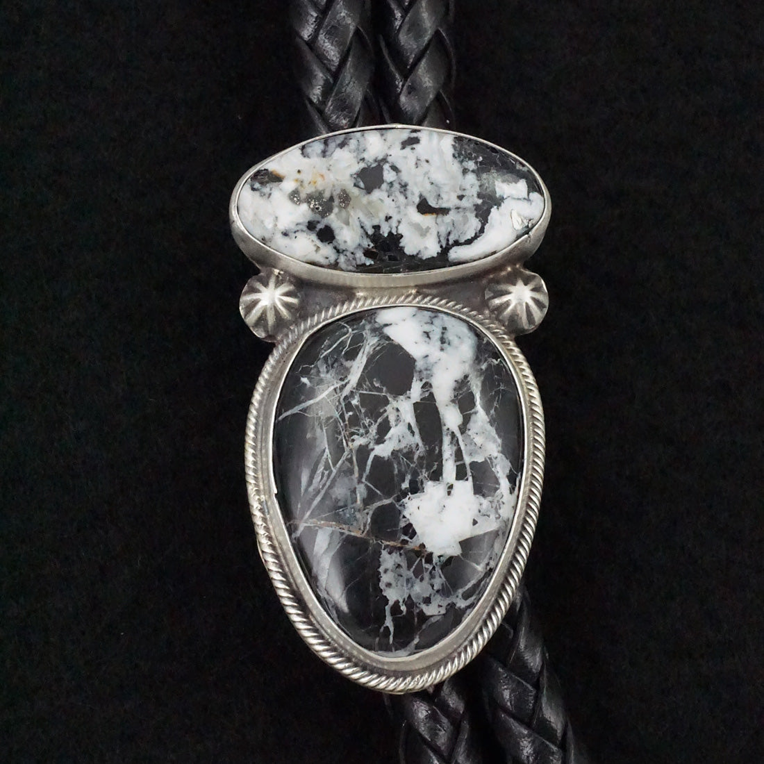 Bobby Johnson White Buffalo & Sterling Silver Bolo Tie