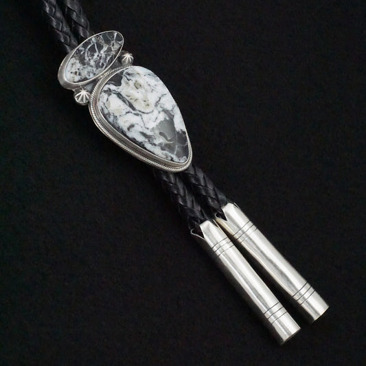 Bobby Johnson White Buffalo & Sterling Silver Bolo Tie