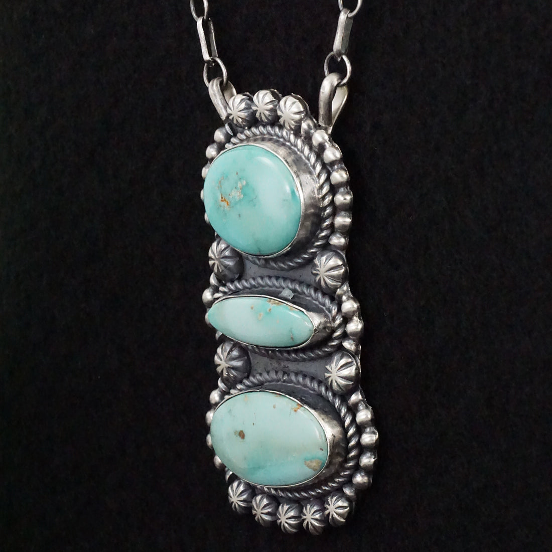 Jeff James Turquoise & Sterling Silver Necklace