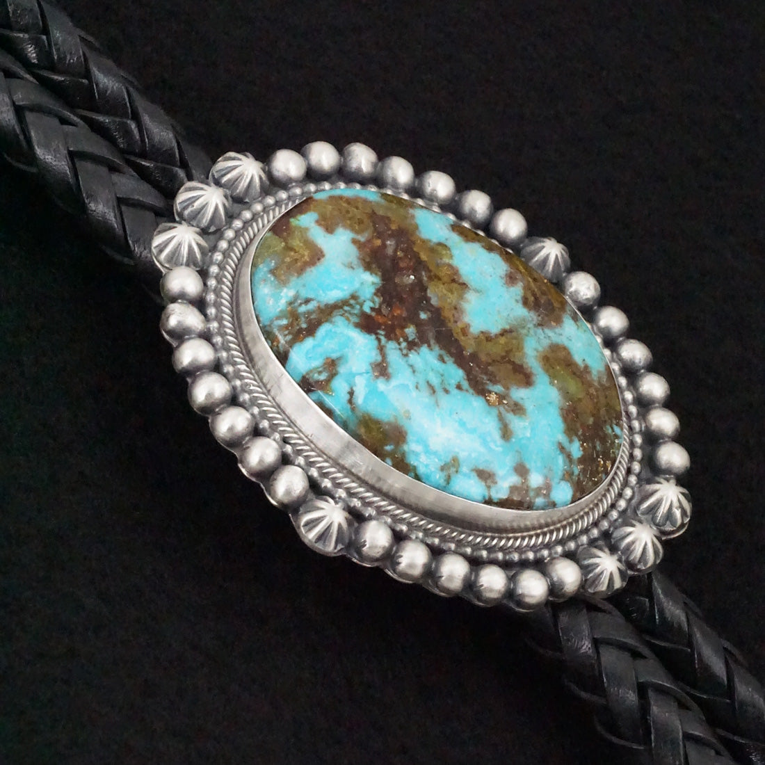 Bobby Johnson Turquoise & Sterling Silver Bolo Tie