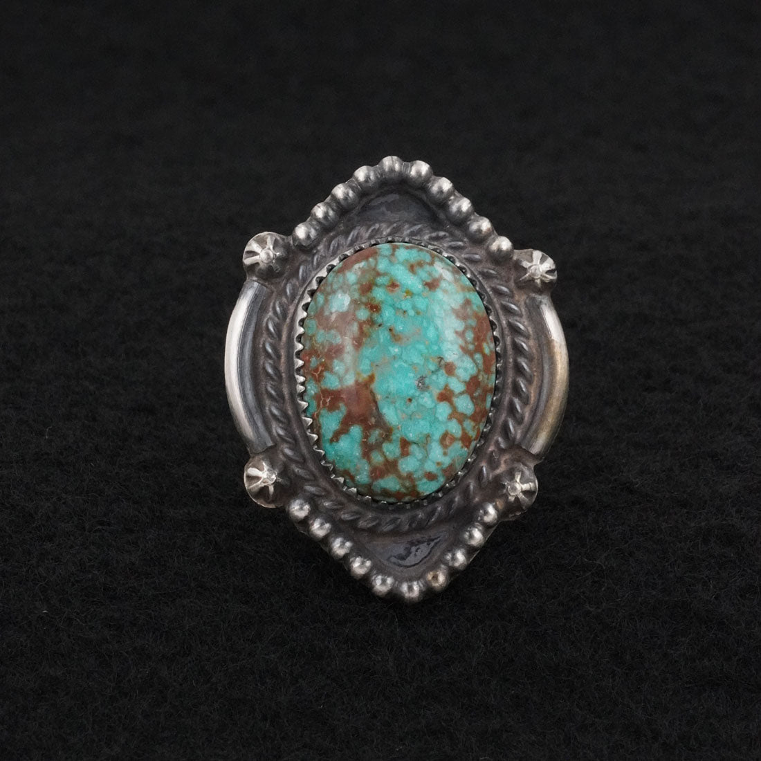 Leslie Nez Turquoise & Sterling Silver Ring Size 7.5