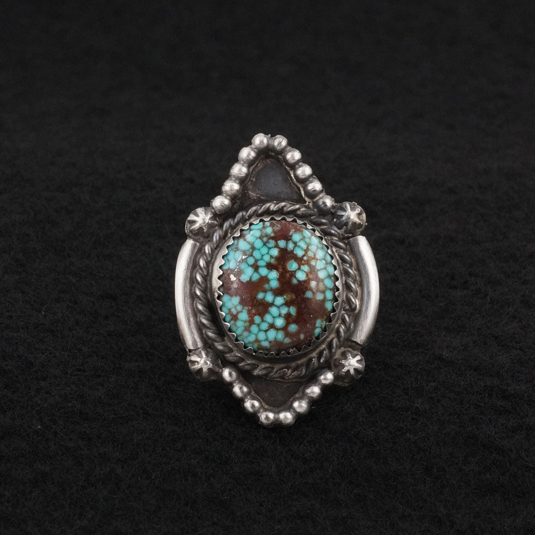 Leslie Nez Turquoise & Sterling Silver Ring Size 8