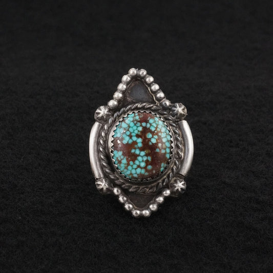 Leslie Nez Turquoise & Sterling Silver Ring Size 8