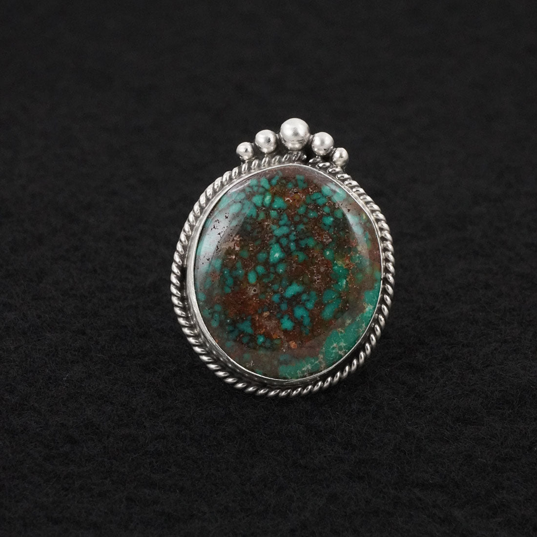 Eugene Gruber Turquoise & Sterling Silver Ring Size 10