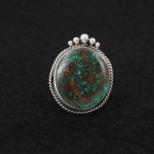 Eugene Gruber Turquoise & Sterling Silver Ring Size 10