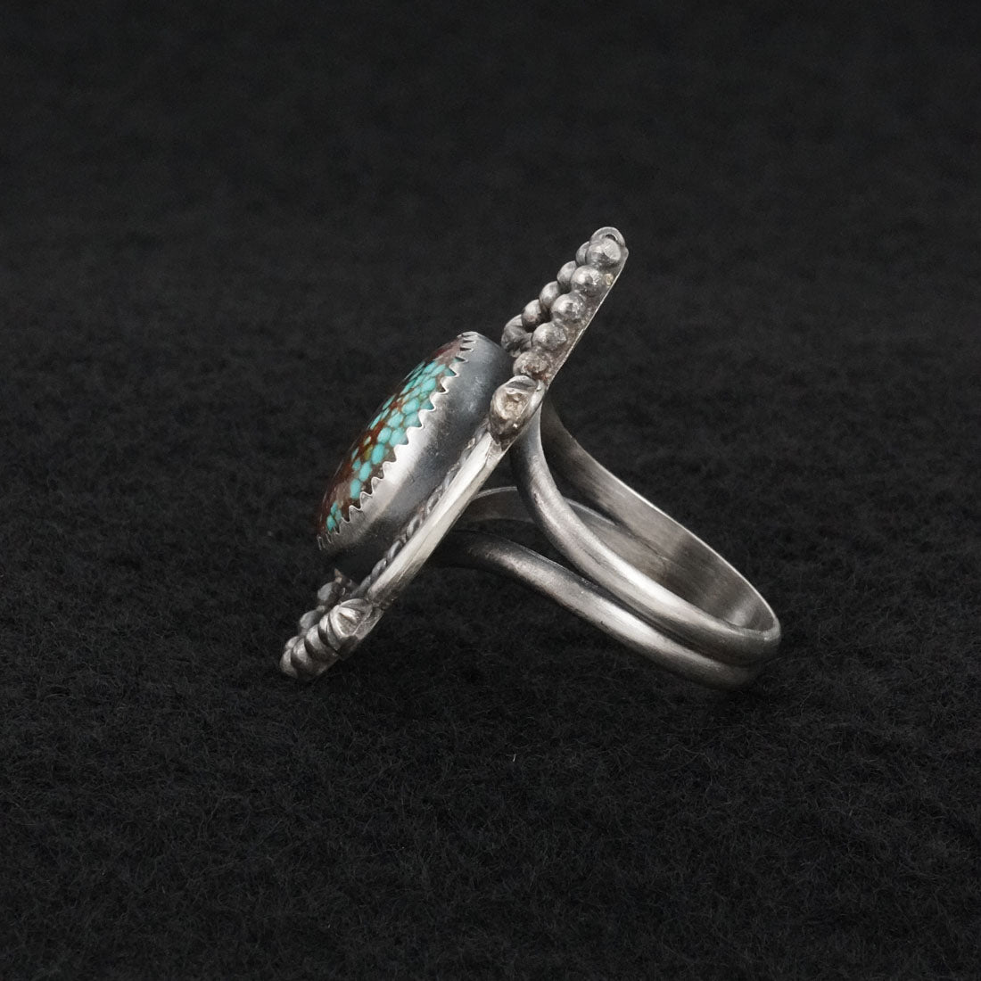 Leslie Nez Turquoise & Sterling Silver Ring Size 8