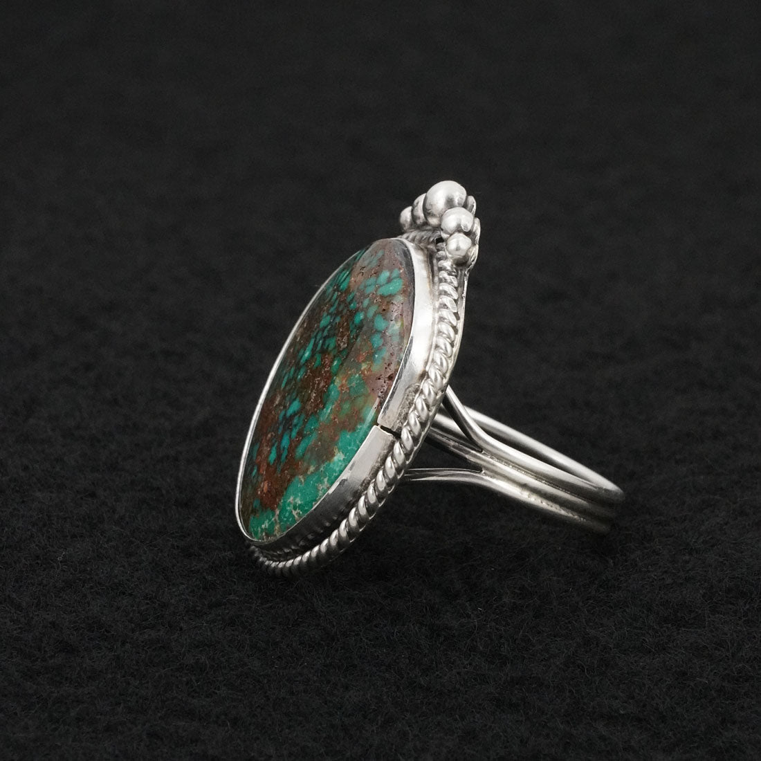Eugene Gruber Turquoise & Sterling Silver Ring Size 10