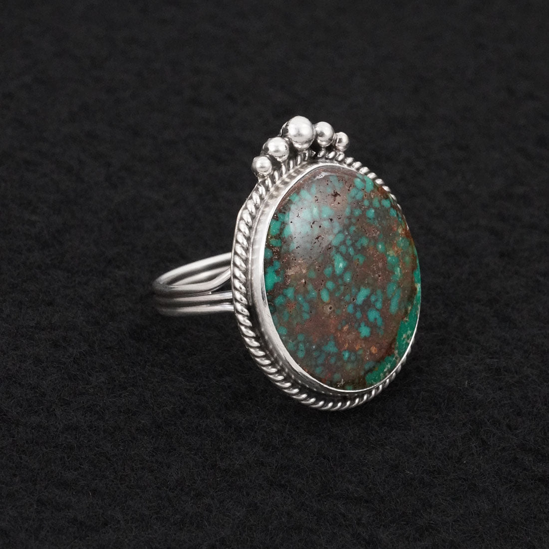 Eugene Gruber Turquoise & Sterling Silver Ring Size 10