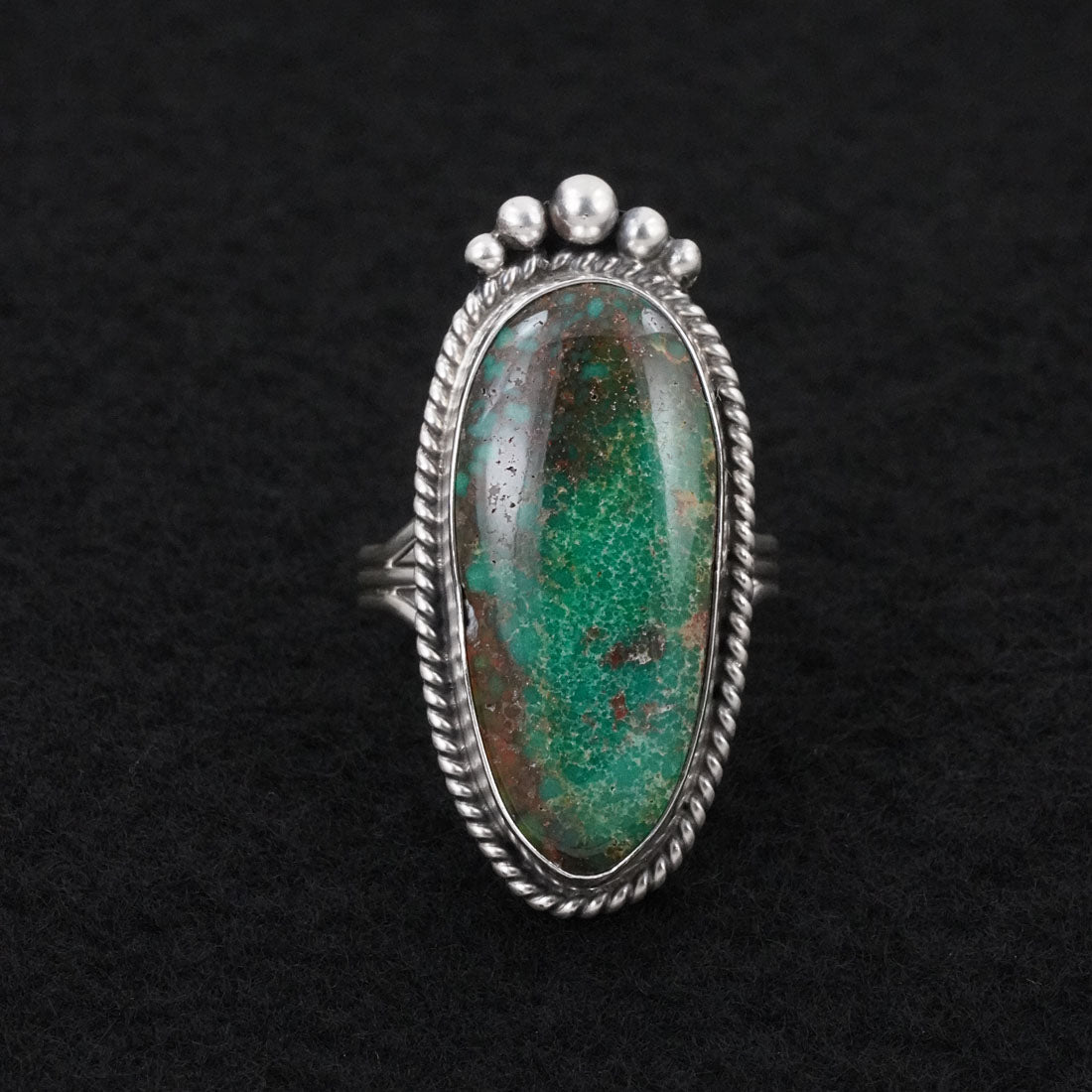 Eugene Gruber Turquoise & Sterling Silver Ring Size 10