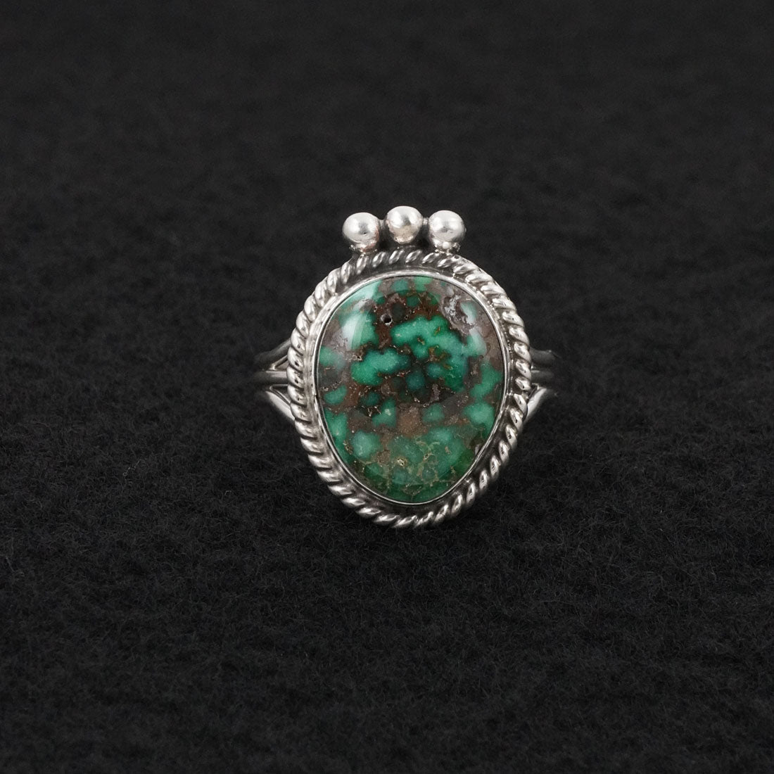 Eugene Gruber Turquoise & Sterling Silver Ring Size 9