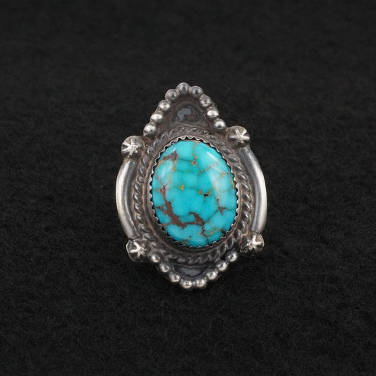 Leslie Nez Turquoise & Sterling Silver Ring Size 7