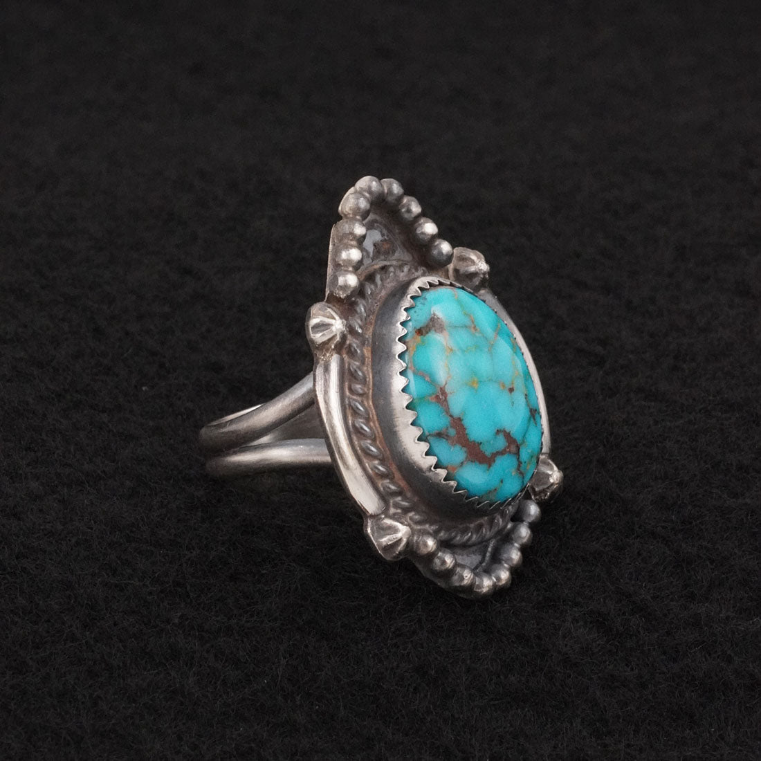 Leslie Nez Turquoise & Sterling Silver Ring Size 7