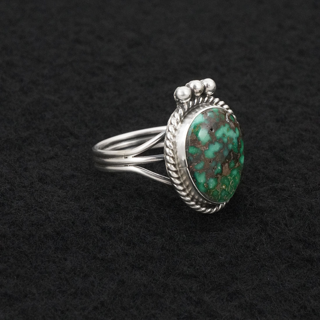 Eugene Gruber Turquoise & Sterling Silver Ring Size 9