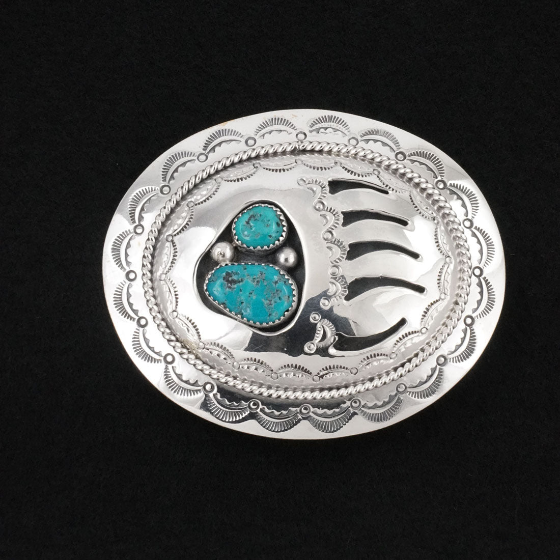 Wilbert Muskett Sr. Turquoise & Sterling Silver Belt Buckle