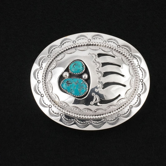 Wilbert Muskett Sr. Turquoise & Sterling Silver Belt Buckle