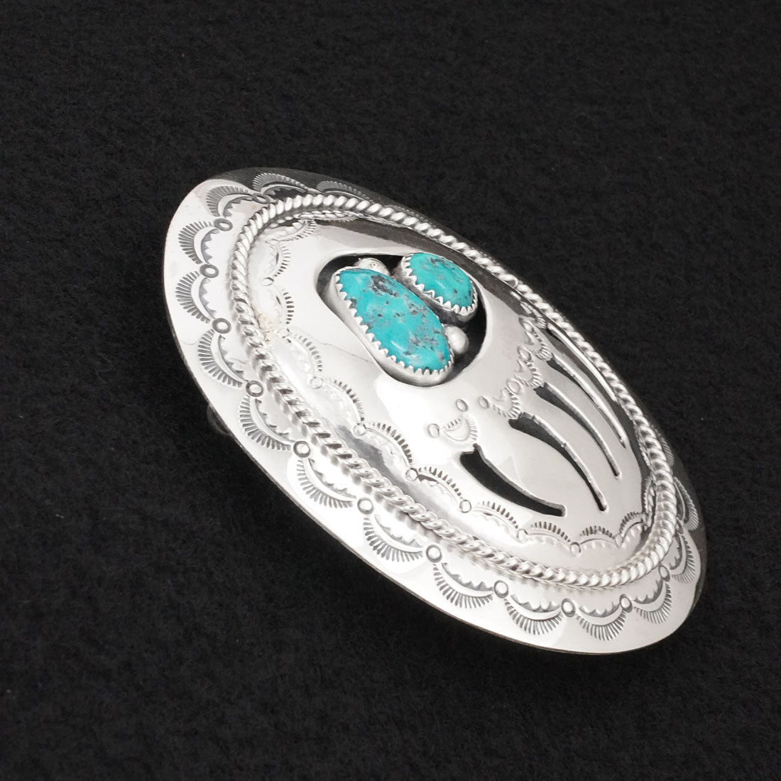 Wilbert Muskett Sr. Turquoise & Sterling Silver Belt Buckle