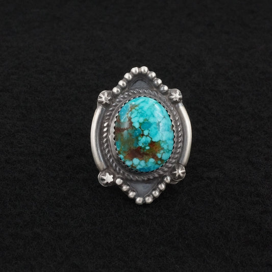 Leslie Nez Turquoise & Sterling Silver Ring Size 8