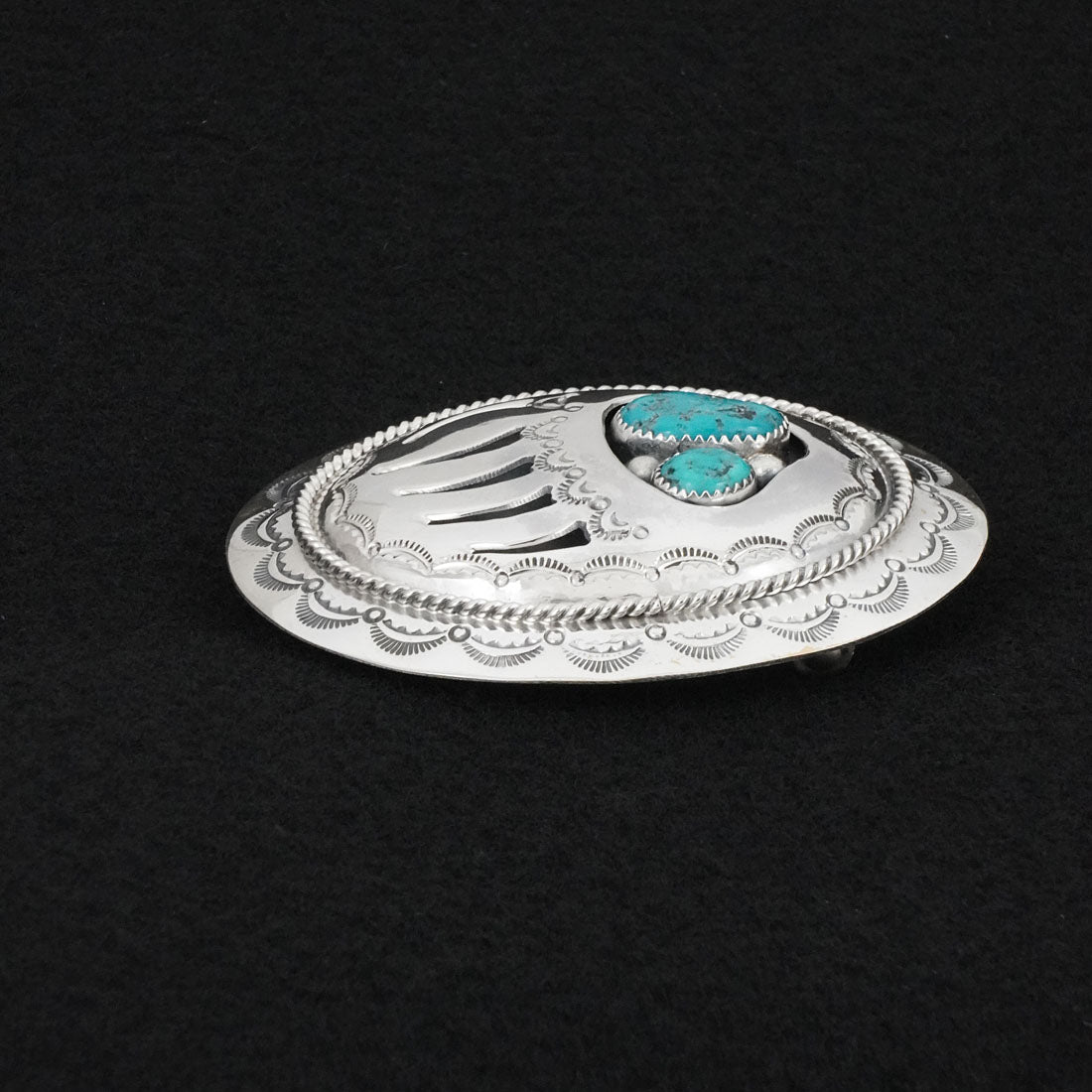 Wilbert Muskett Sr. Turquoise & Sterling Silver Belt Buckle