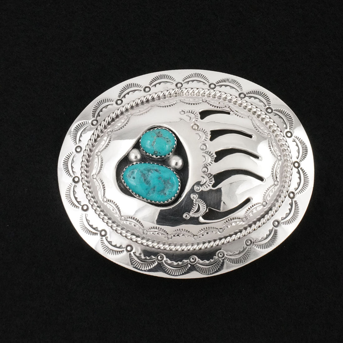Wilbert Muskett Sr. Turquoise & Sterling Silver Belt Buckle