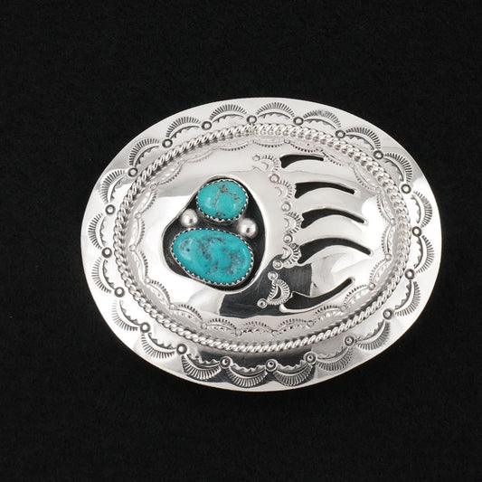 Wilbert Muskett Sr. Turquoise & Sterling Silver Belt Buckle