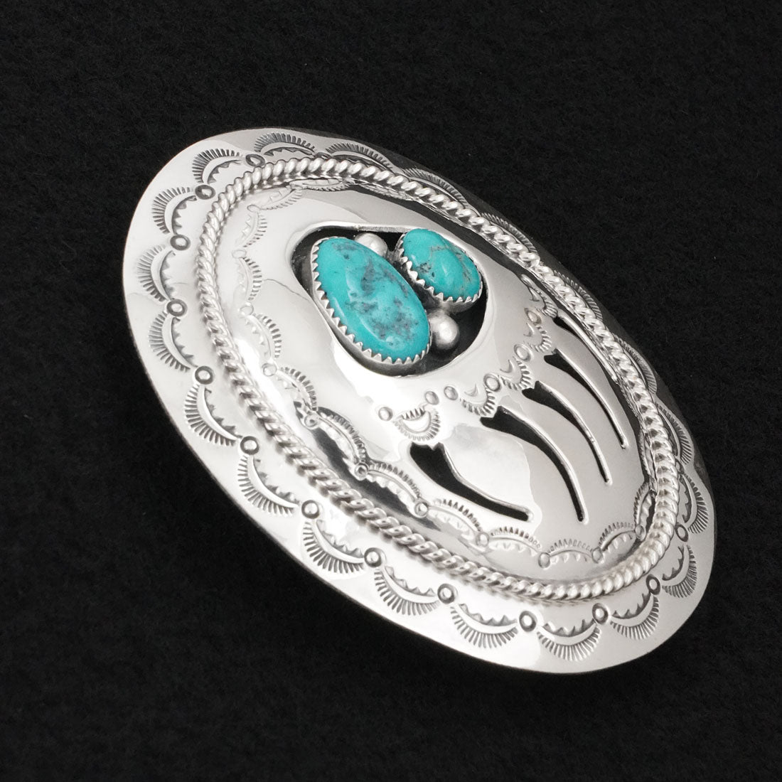 Wilbert Muskett Sr. Turquoise & Sterling Silver Belt Buckle