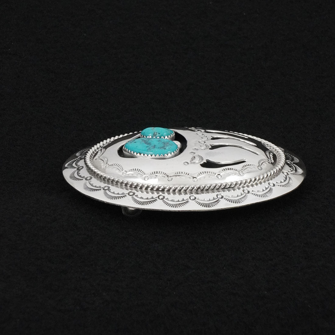 Wilbert Muskett Sr. Turquoise & Sterling Silver Belt Buckle