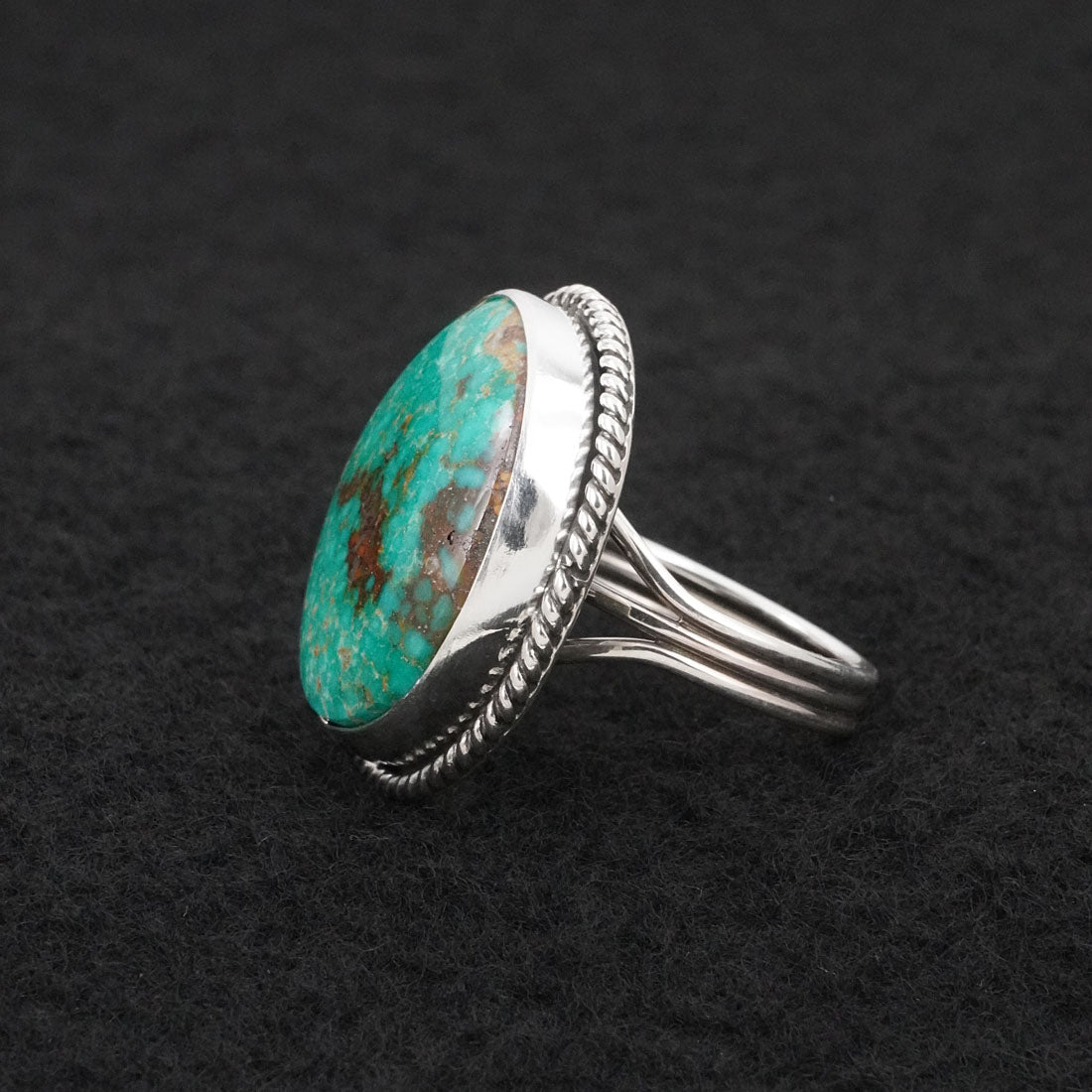 Eugene Gruber Turquoise & Sterling Silver Ring Size 8