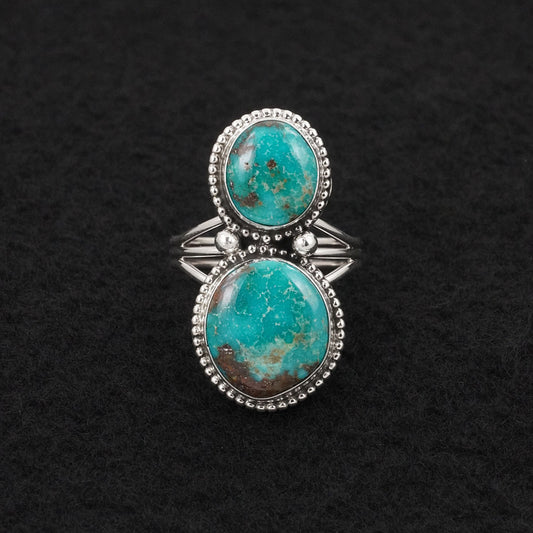 Eugene Gruber Turquoise & Sterling Silver Ring Size 9