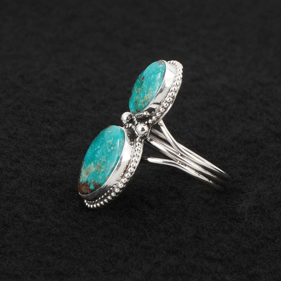 Eugene Gruber Turquoise & Sterling Silver Ring Size 9