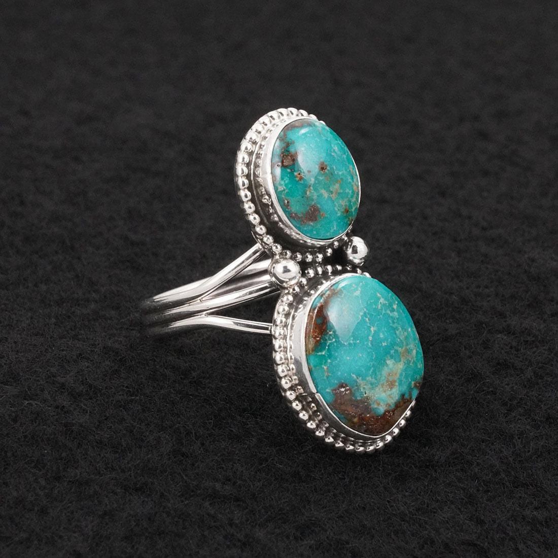 Eugene Gruber Turquoise & Sterling Silver Ring Size 9