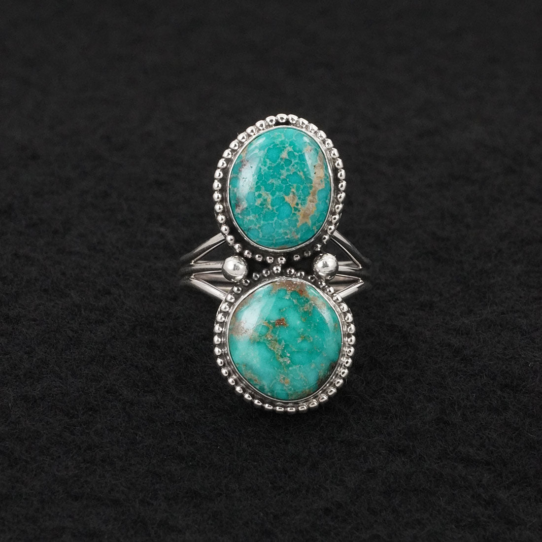 Eugene Gruber Turquoise & Sterling Silver Ring Size 8