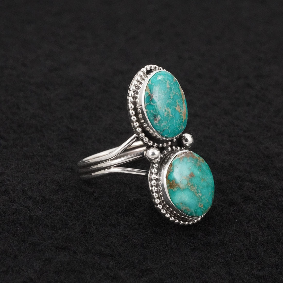 Eugene Gruber Turquoise & Sterling Silver Ring Size 8