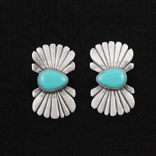 Mark Yazzie Turquoise & Sterling Silver Earrings