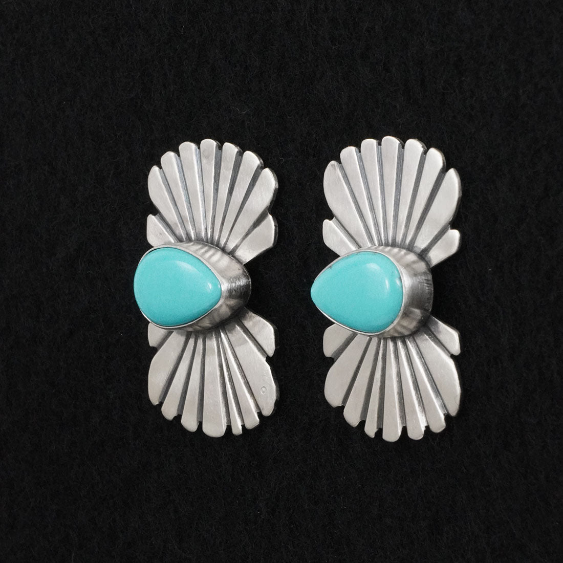Mark Yazzie Turquoise & Sterling Silver Earrings