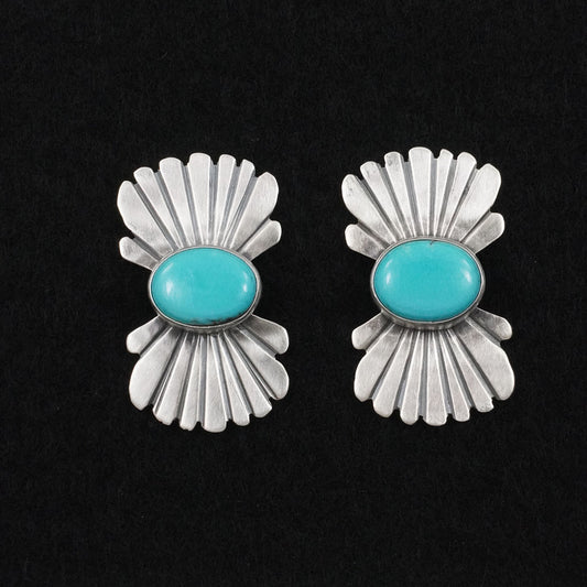 Mark Yazzie Turquoise & Sterling Silver Earrings