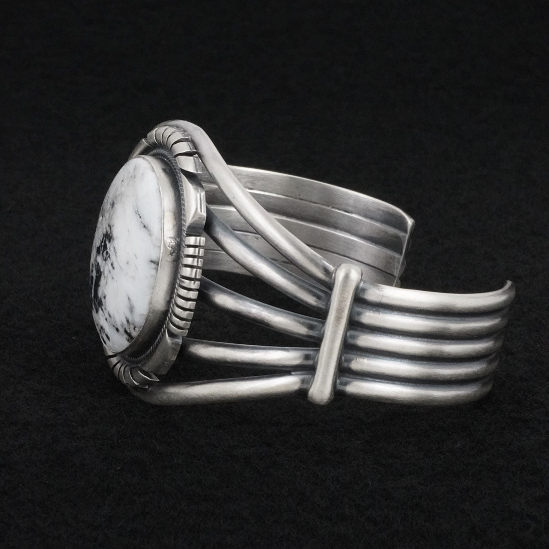 Mark Yazzie White Buffalo & Sterling Silver Bracelet