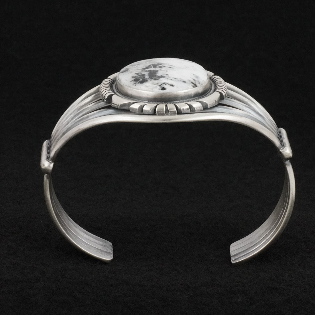 Mark Yazzie White Buffalo & Sterling Silver Bracelet