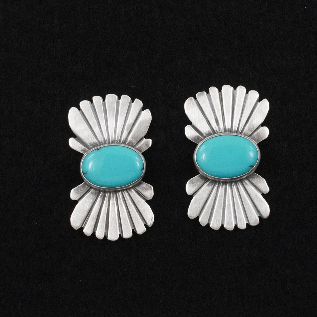 Mark Yazzie Turquoise & Sterling Silver Earrings