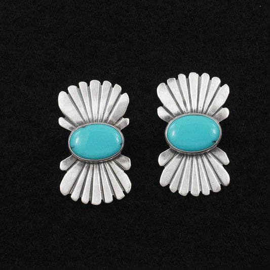 Mark Yazzie Turquoise & Sterling Silver Earrings
