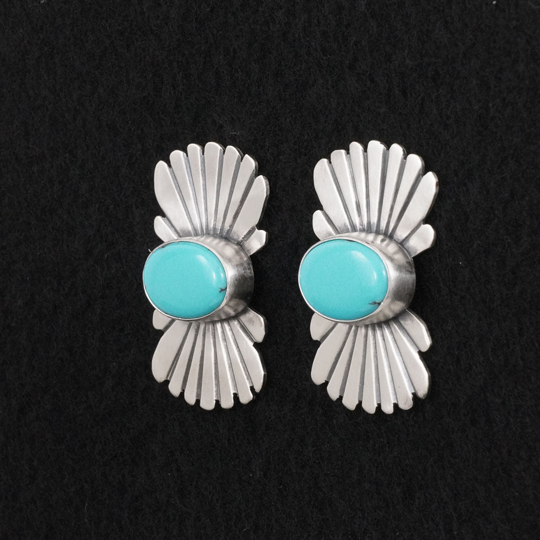 Mark Yazzie Turquoise & Sterling Silver Earrings