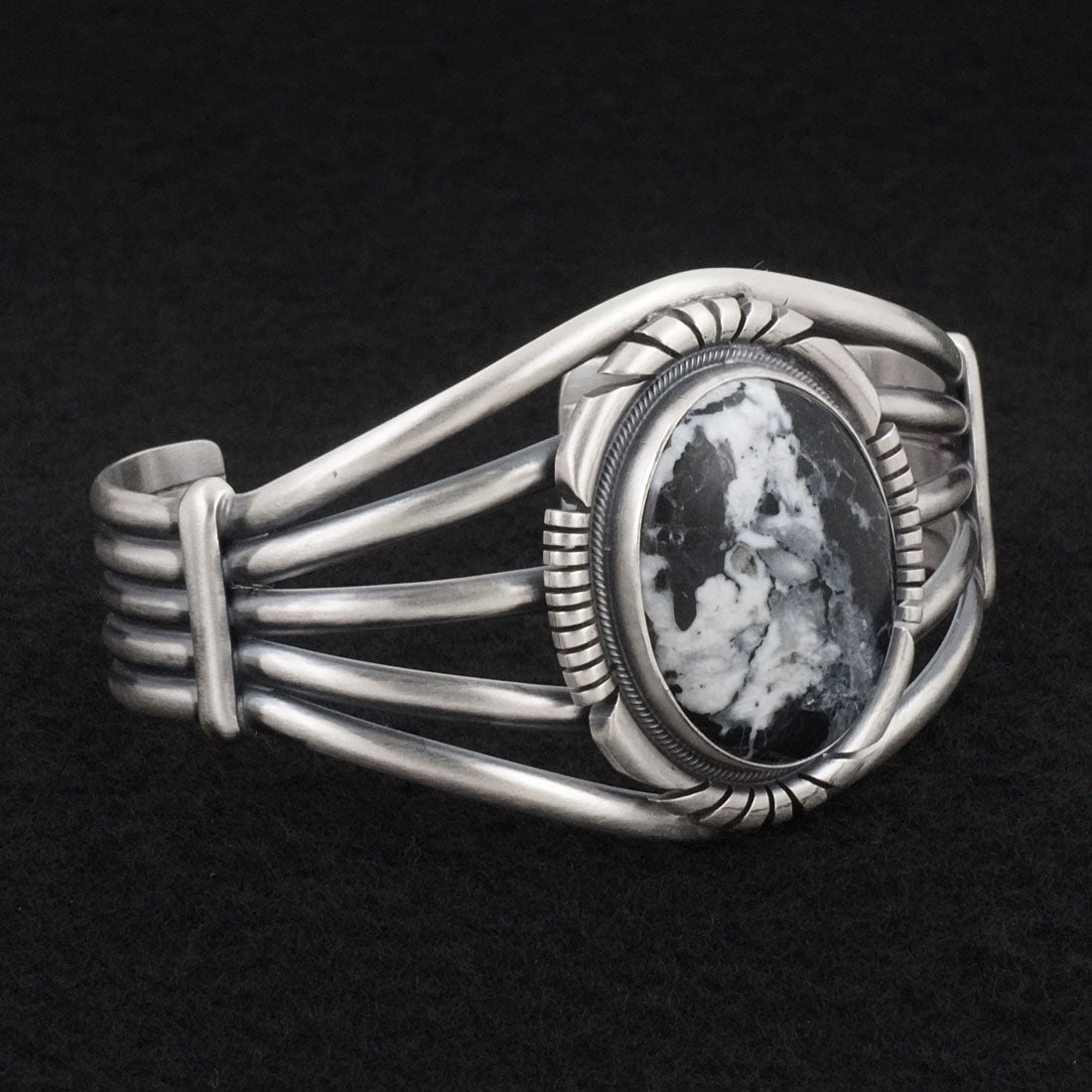 Mark Yazzie White Buffalo & Sterling Silver Bracelet