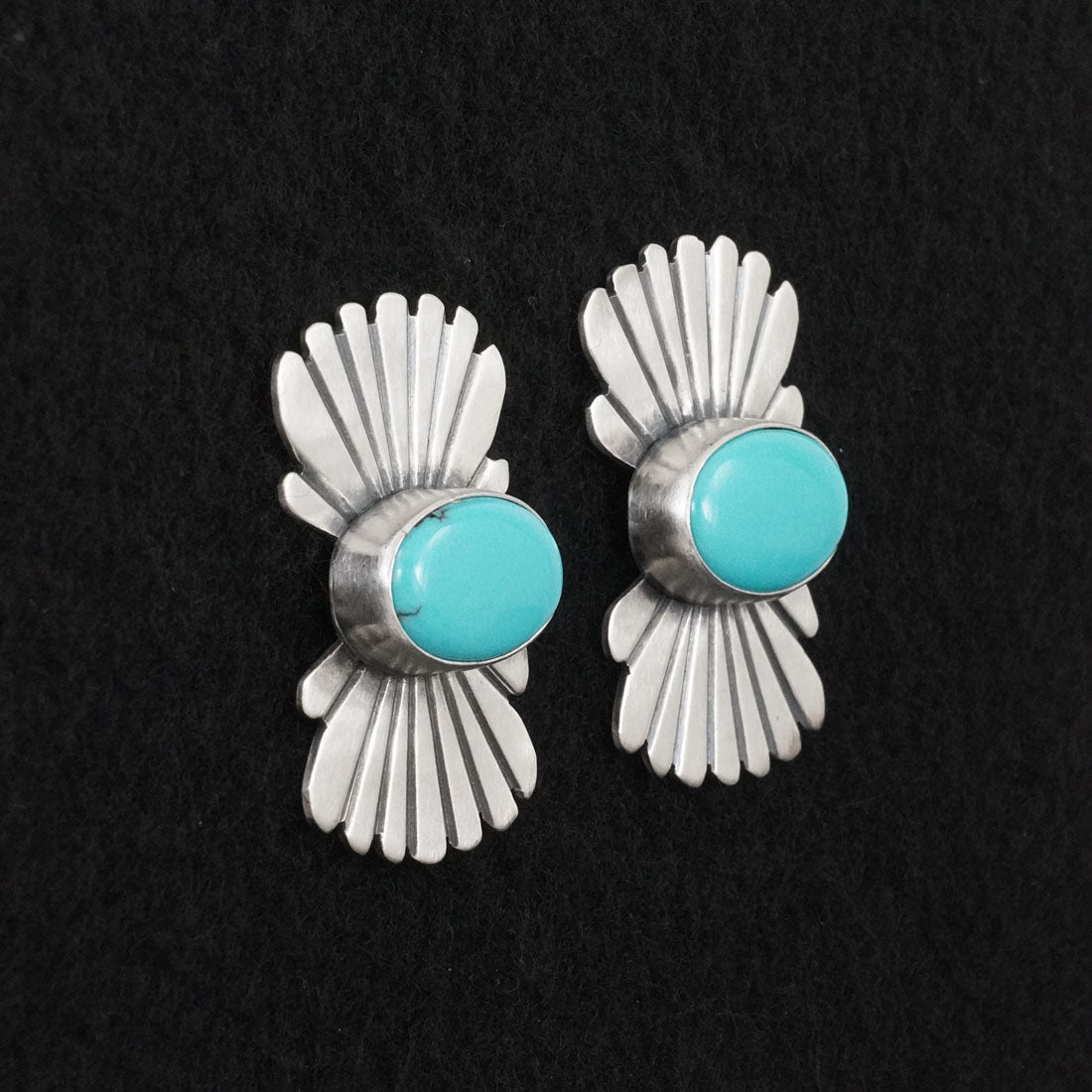 Mark Yazzie Turquoise & Sterling Silver Earrings
