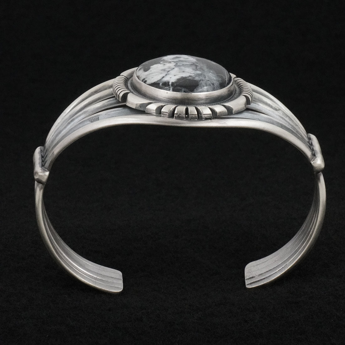 Mark Yazzie White Buffalo & Sterling Silver Bracelet