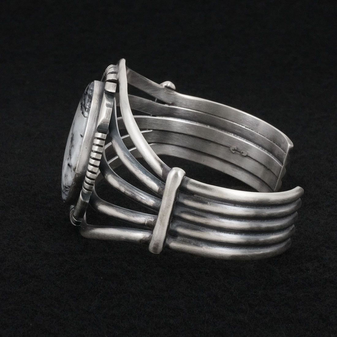 Mark Yazzie White Buffalo & Sterling Silver Bracelet