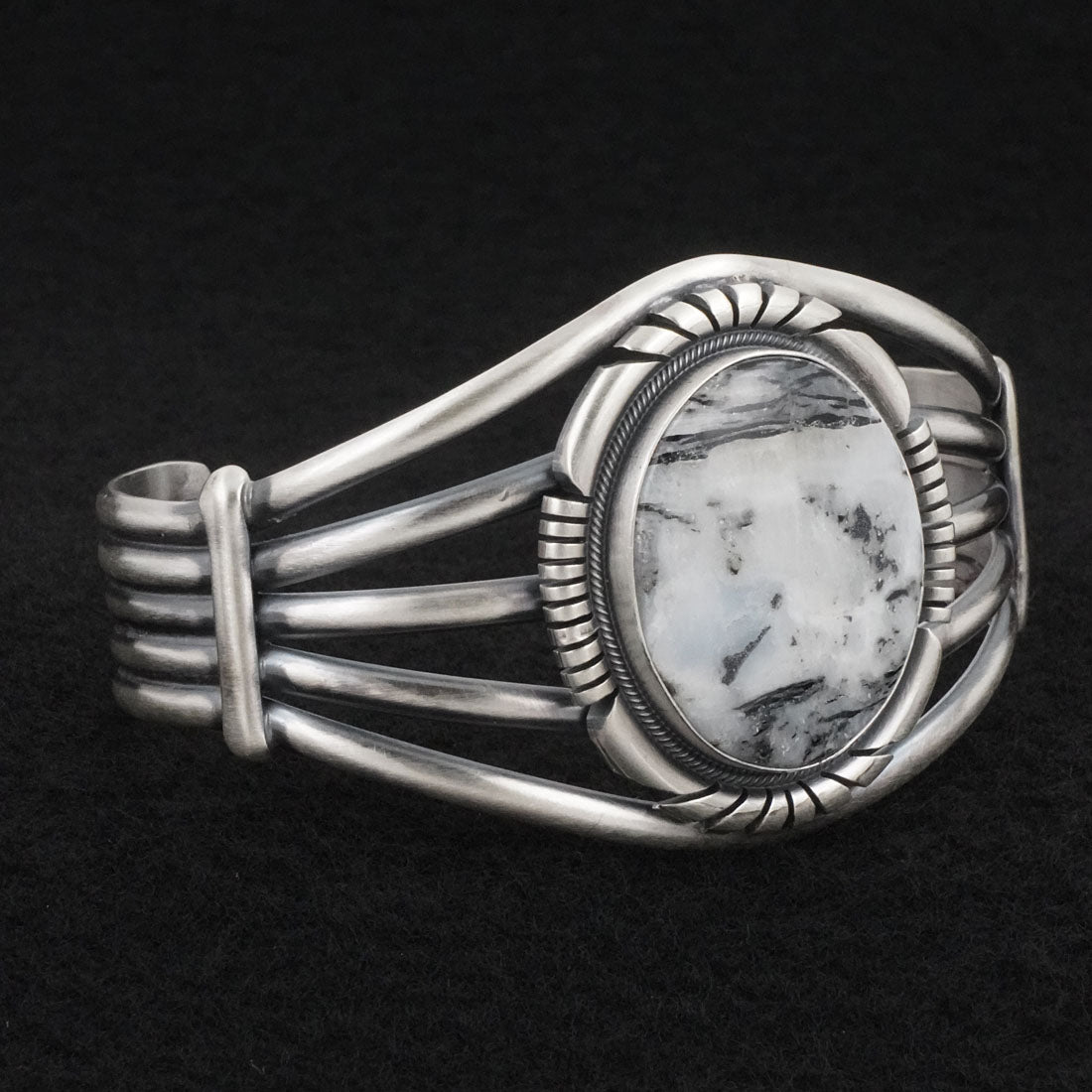 Mark Yazzie White Buffalo & Sterling Silver Bracelet