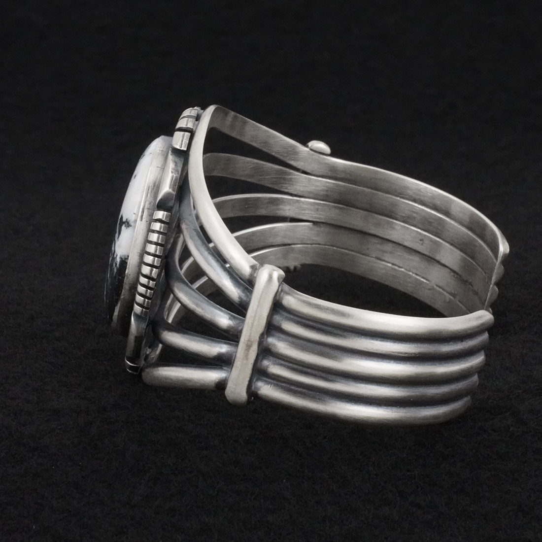 Mark Yazzie White Buffalo & Sterling Silver Bracelet