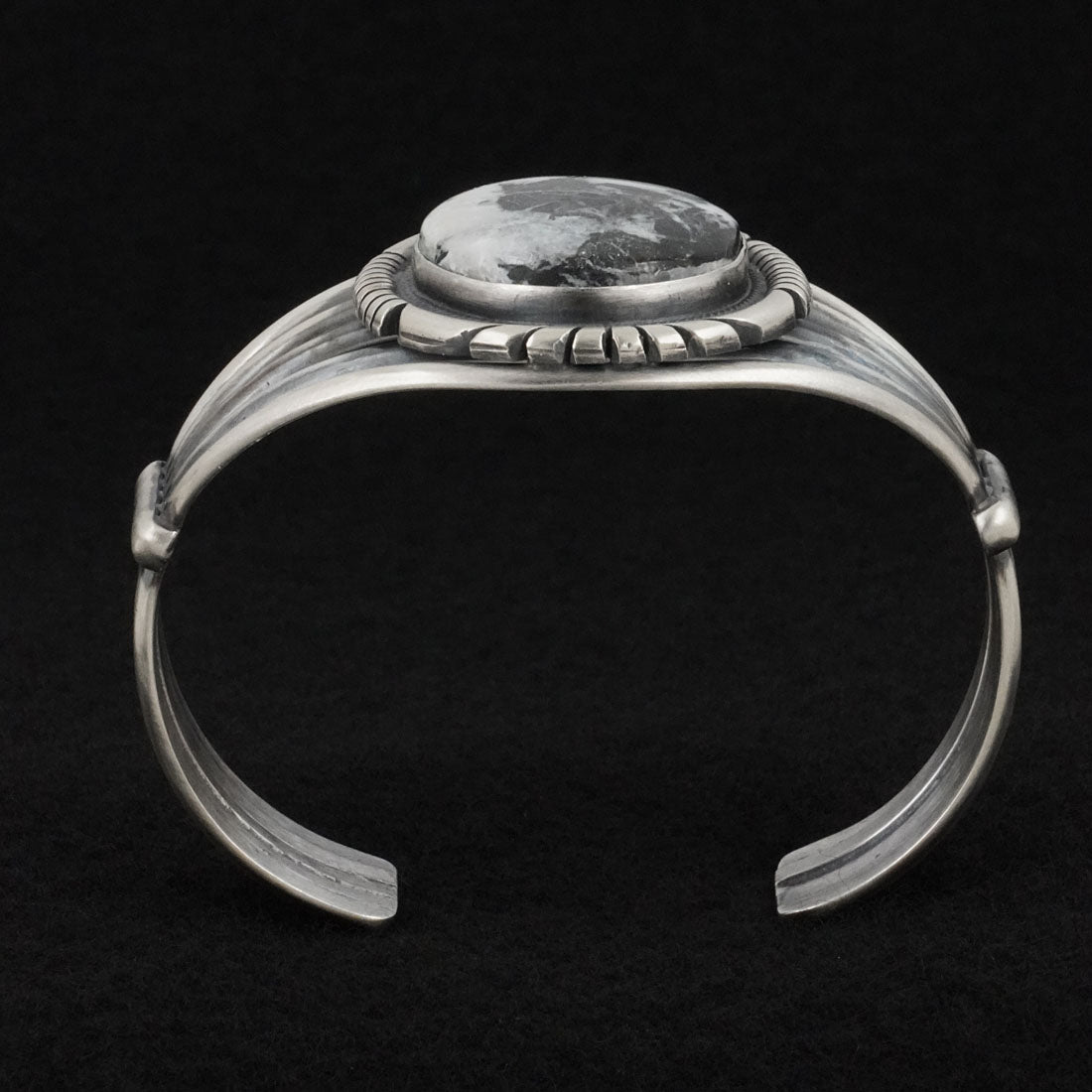 Mark Yazzie White Buffalo & Sterling Silver Bracelet