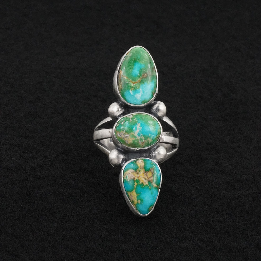 Bobby Johnson Turquoise & Sterling Silver Ring Size 7.5