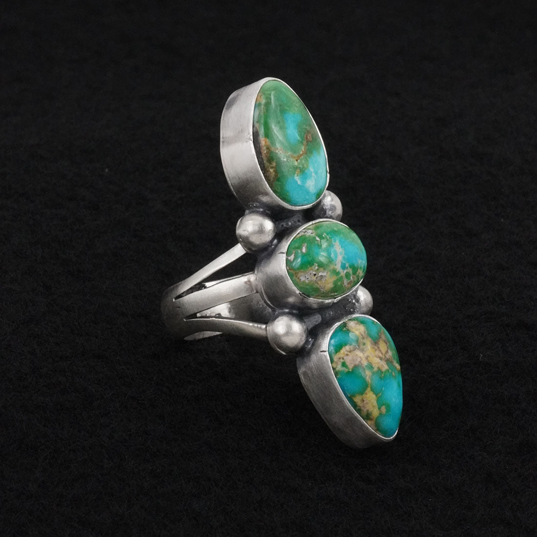 Bobby Johnson Turquoise & Sterling Silver Ring Size 7.5